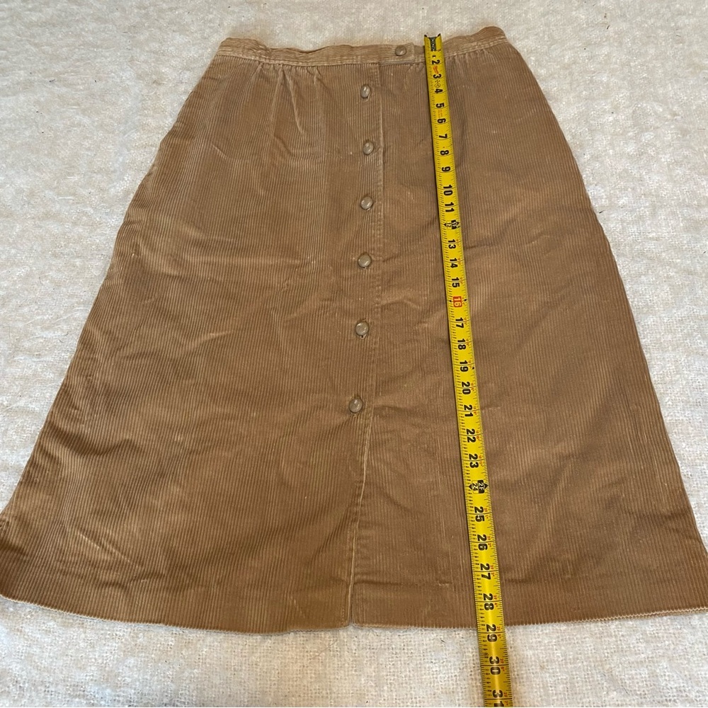 Vtg 70s Womens Long Brown Corduroy Skirt Unbranded Approx Size S/M - Picture 5 of 7
